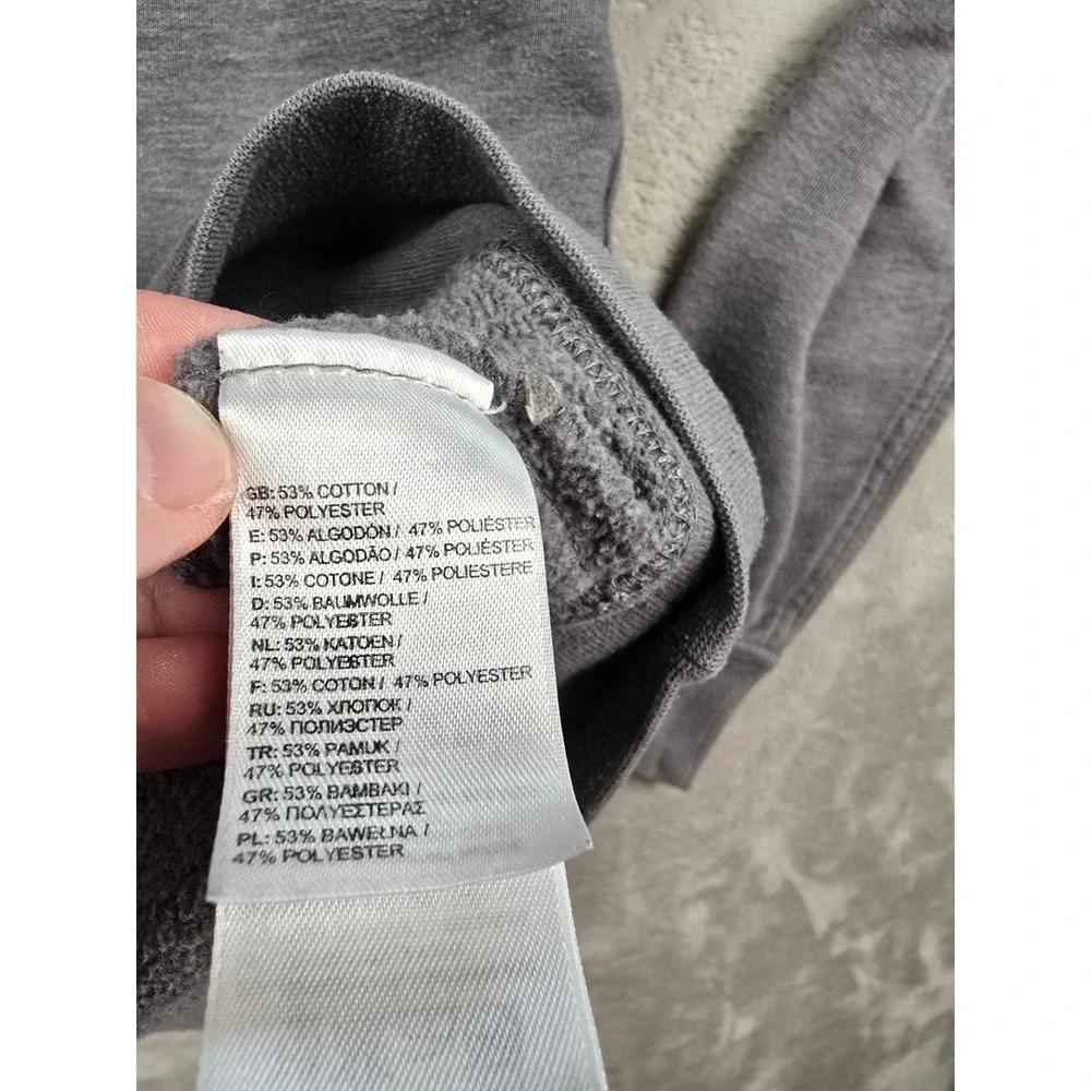 The‎ North Face Hoodie Mens S Gray Red Logo Graphic Fleece Sweatshirt Pilling